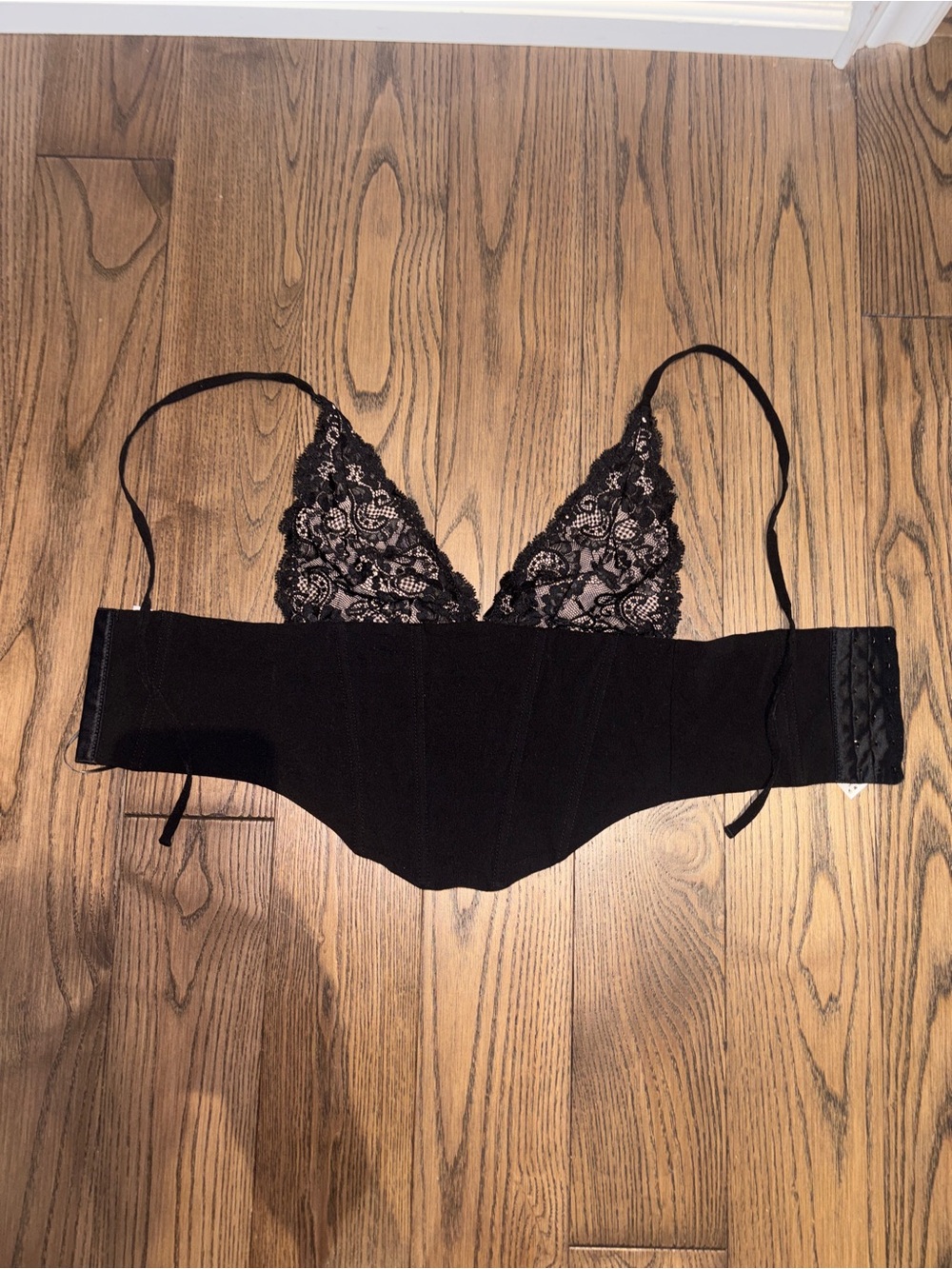Garage Black Lace Bralette with Wide Elastic Band